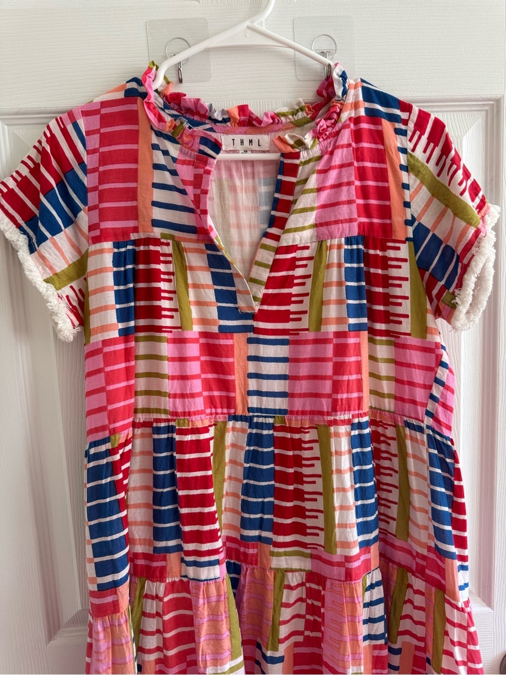 THML Rainbow Print Cotton Mini Dress XS - Picture 3 of 14